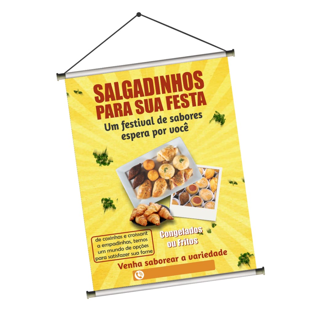 Banner Salgadinho Para Sua Festa Bastão Corda 300g Impressão Alta Qualidade Arte Pronta
