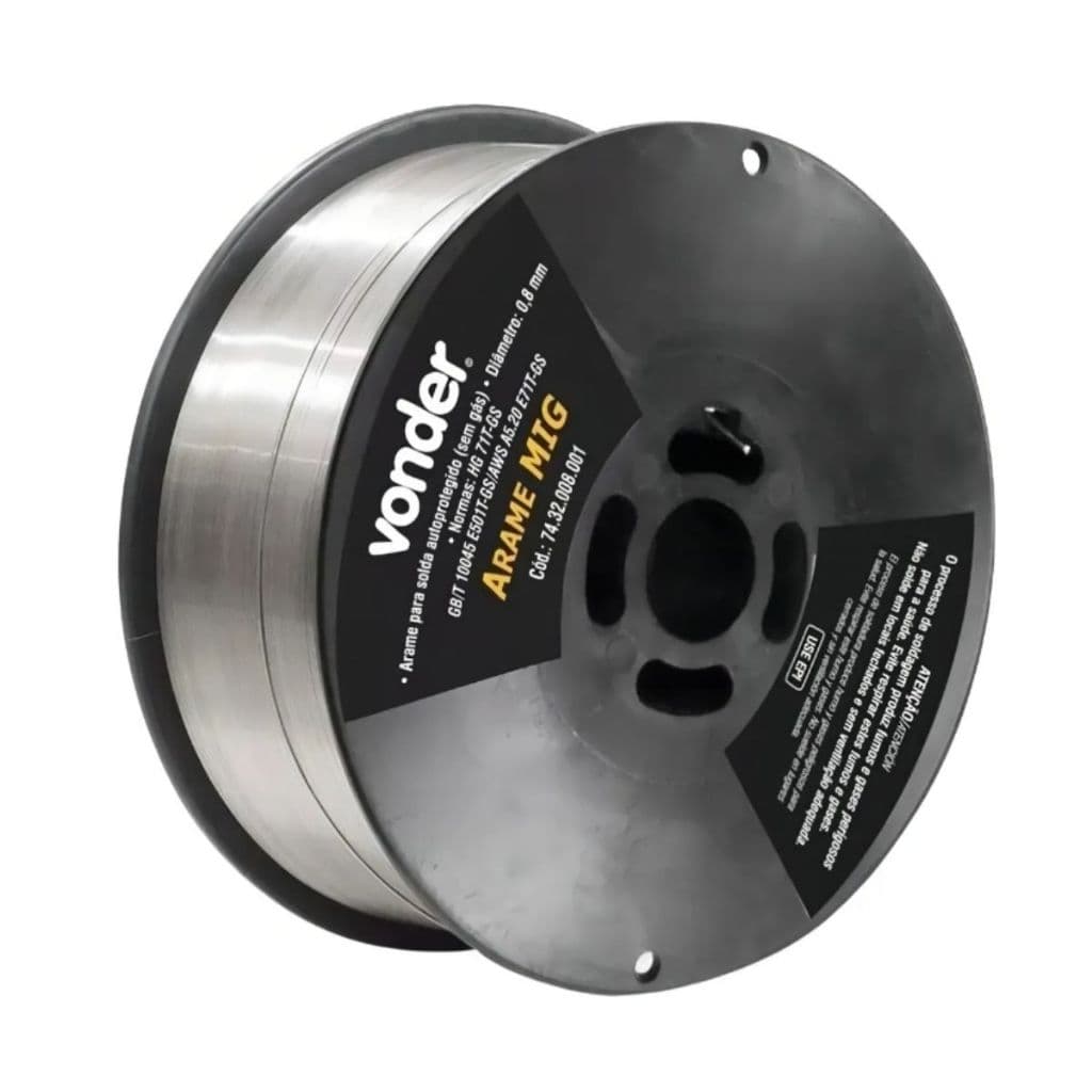 Arame Para Solda Mig De 0,8mm 1kg Sem Gás Prateado da Vonder
