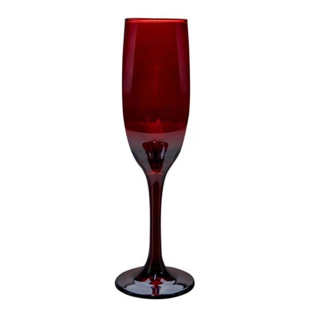 Taça Champanhe Vermelha e Preta 180ml Gallant Vidro Resistente a pronta entrega