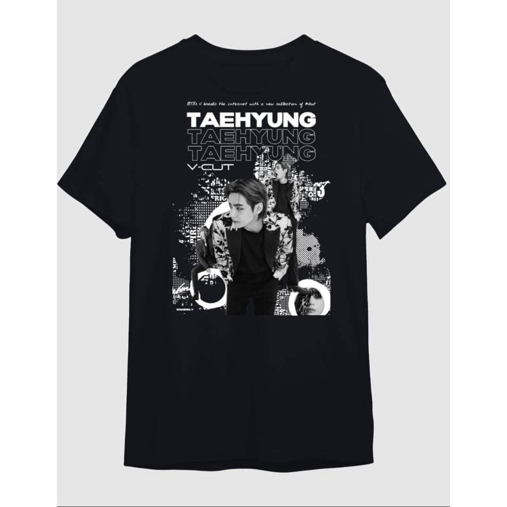 Camiseta Taehyung V BTS 100% Algodão Estampa Kpop Premium Camisa Army