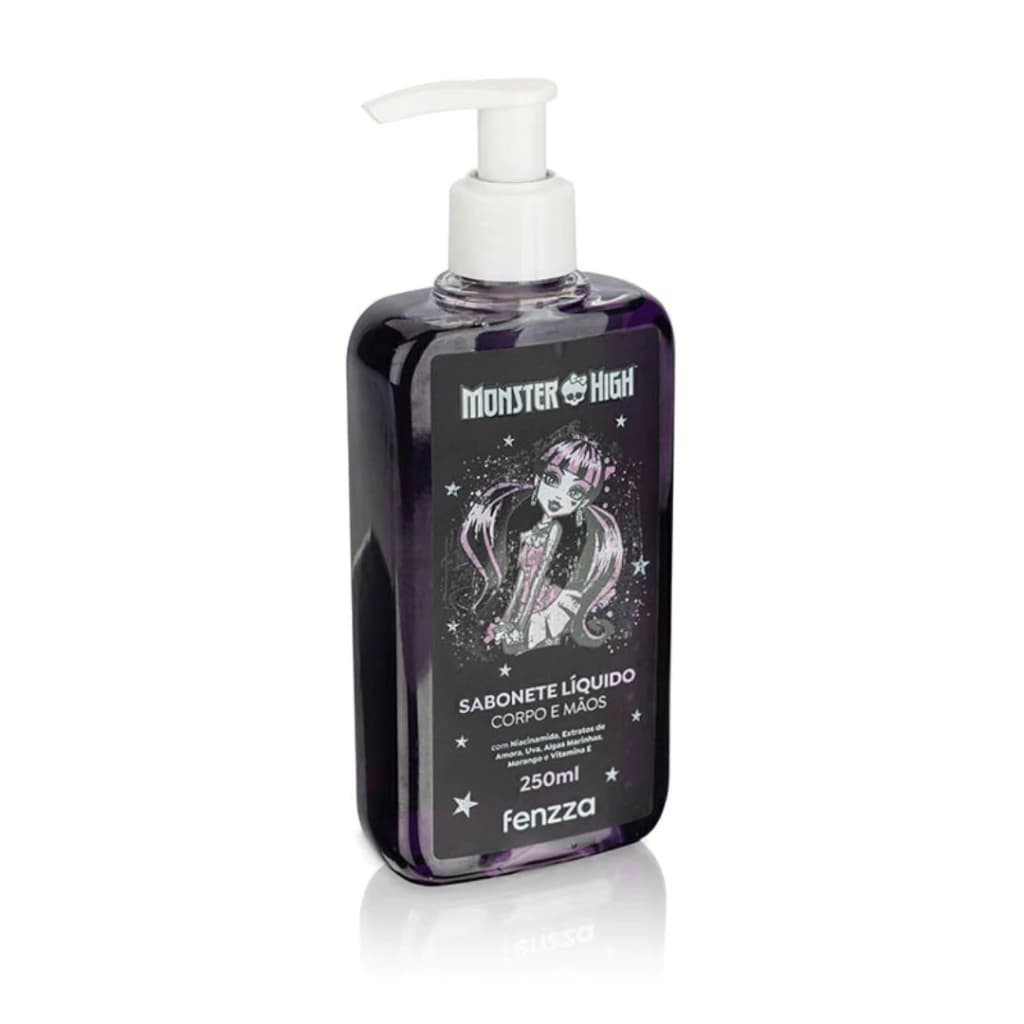 Sabonete Líquido Gelatinoso Monster High Fenzza 250ml Corpo e Mãos Limpeza Suave 13+