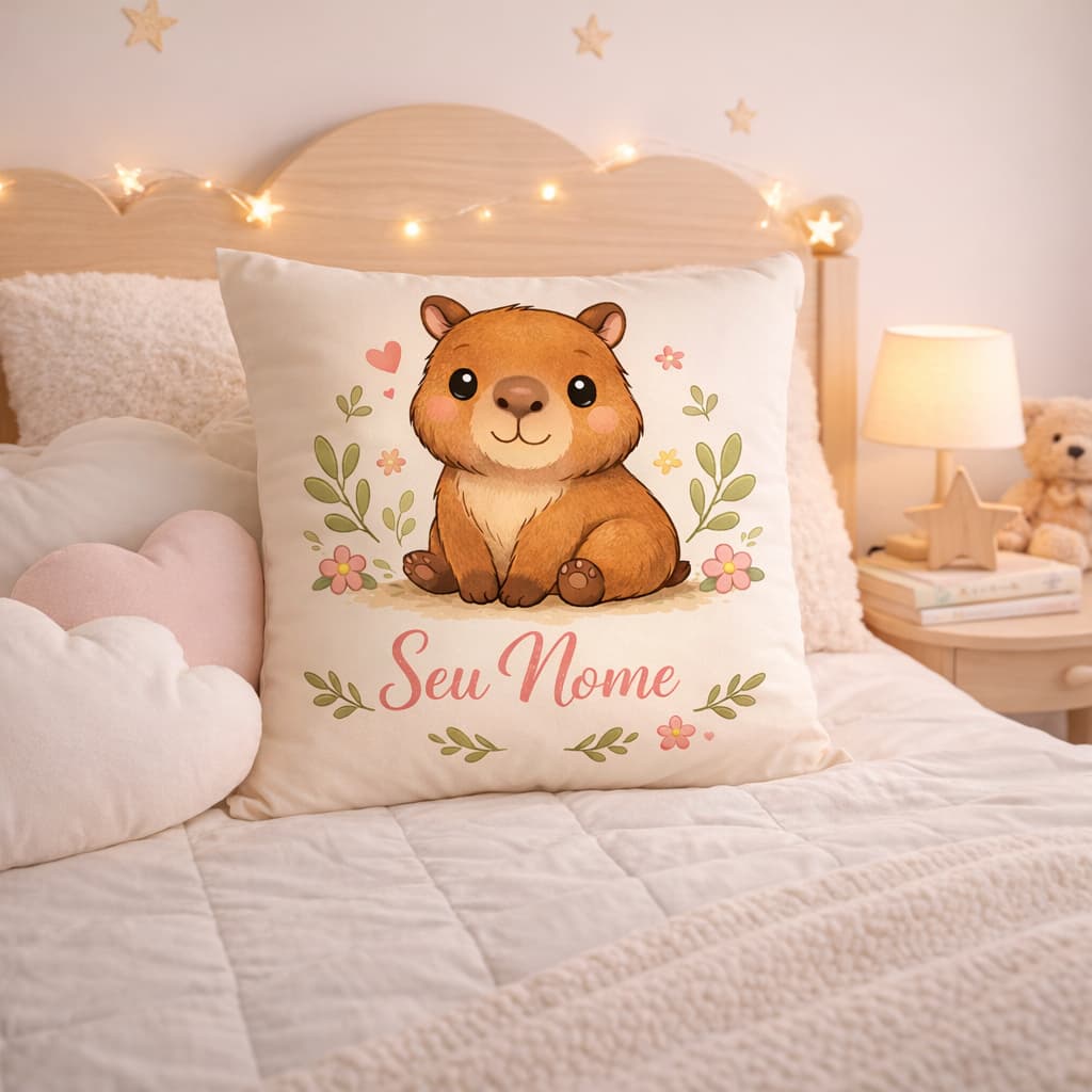 Capa de Almofada Infantil Personalizada Com Seu Nome - 40x40
