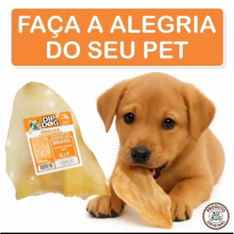 Orelha Bovina Comestível Desidratada Natural Petisco Cachorro envio rapido