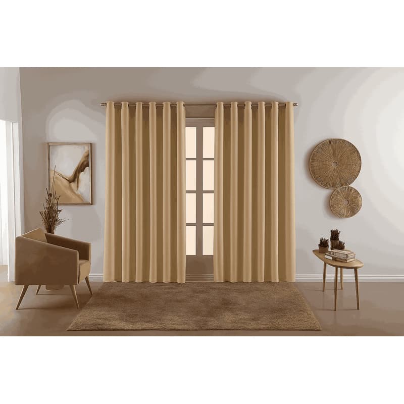 Cortina Blackout Corta Luz Total 100% Poliéster Para Quarto Sala Decoração Moderna Isolamento De Luz