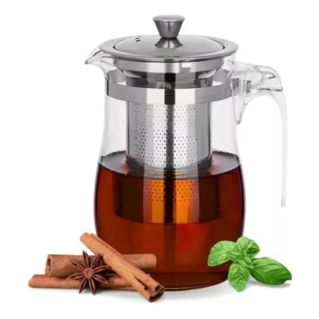 Chaleira De Vidro Com Infusor De Cha Bule Jarra 500ml Vidro