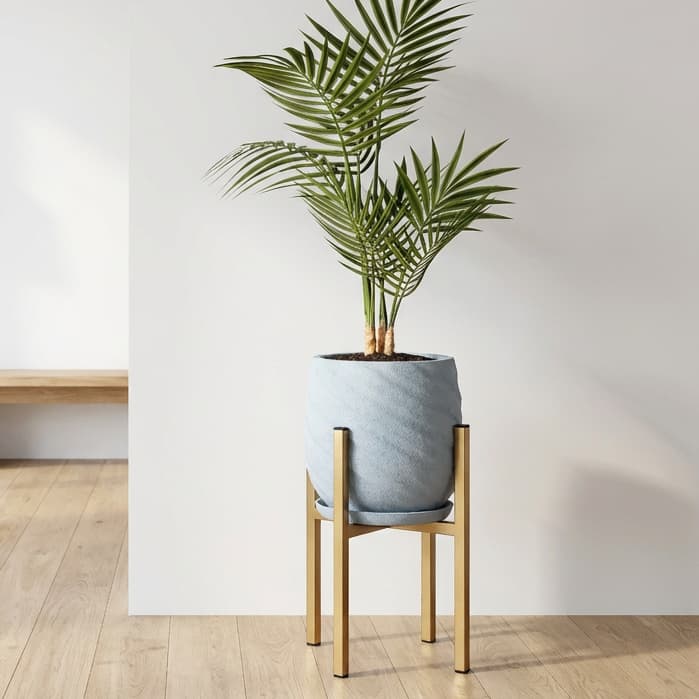 Suporte para Vaso de Plantas em Metal Legs Cachepot 40cm Desmontável Dourado
