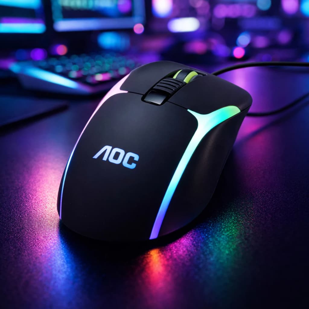 Mouse Gamer RGB 7200 DPI USB Iluminação com 8 Botões e Fire Button Alta Precisão Ideal para gamers