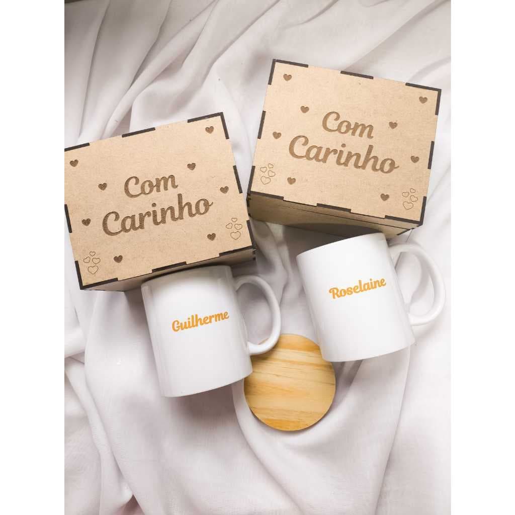 Kit Convite para Crisma com Caneca e Caixa MDF