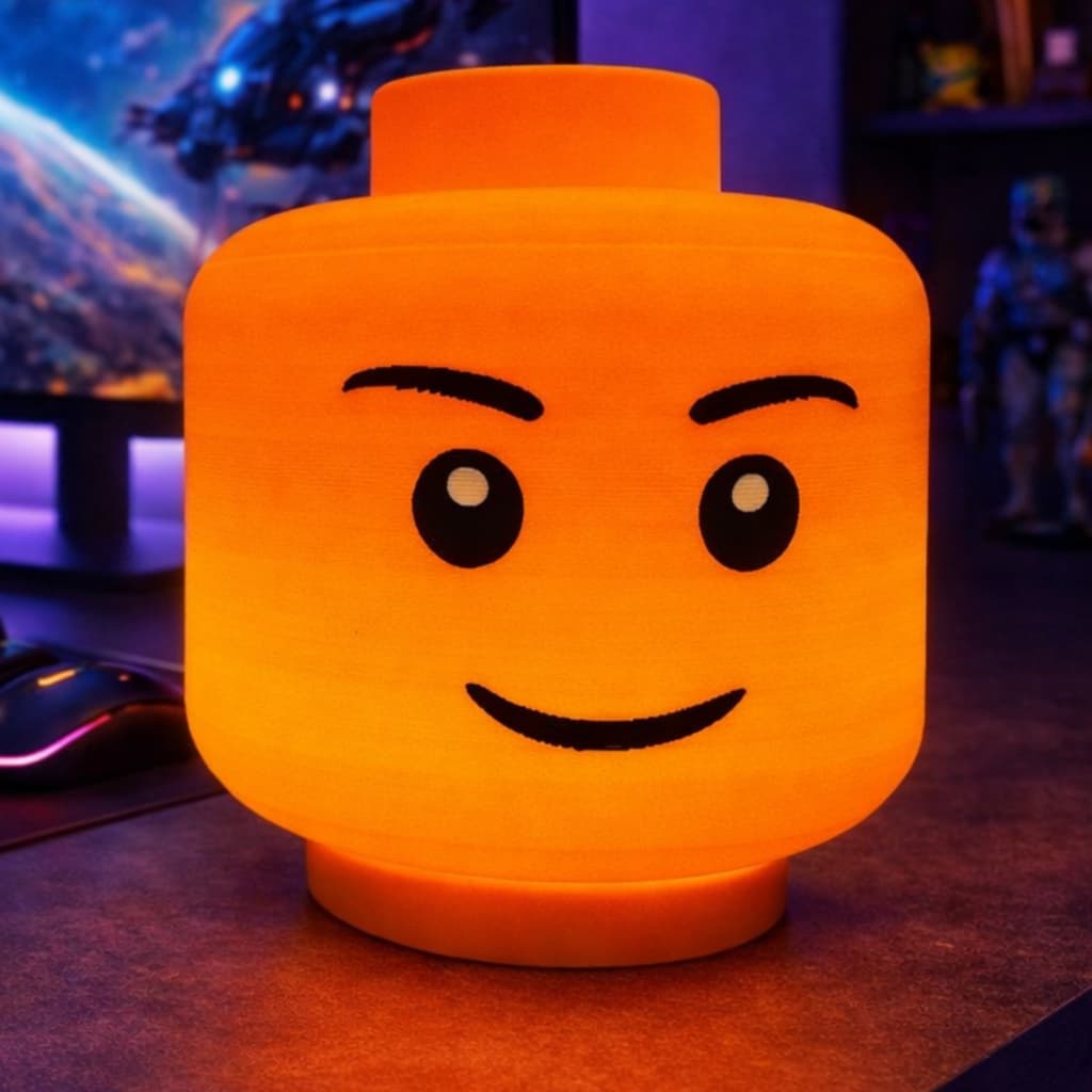 Luminária Cabeça Lego | Impressão 3D | Geek Estilo Clássico | LED