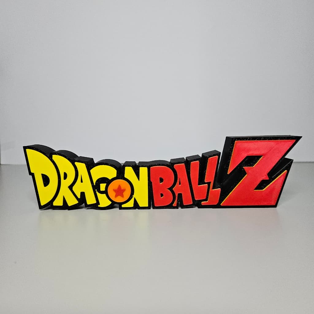 Letreiro Dragon Ball Z 3D Decorativo | Logo Anime para Setup Gamer