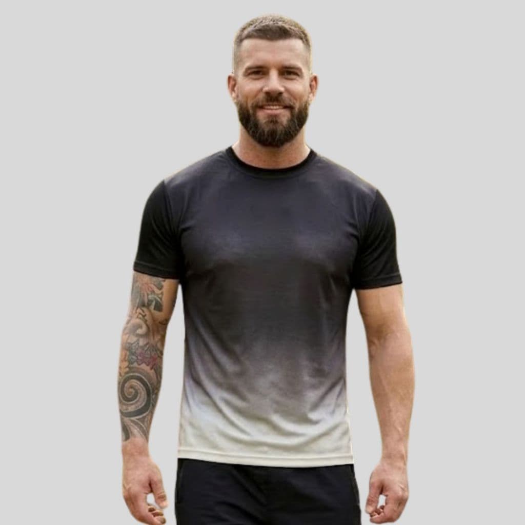 Camisas Camisetas Dry-Fitness Manga Curta Dgrade Masculina Casual-Treino-Academia-Esportes