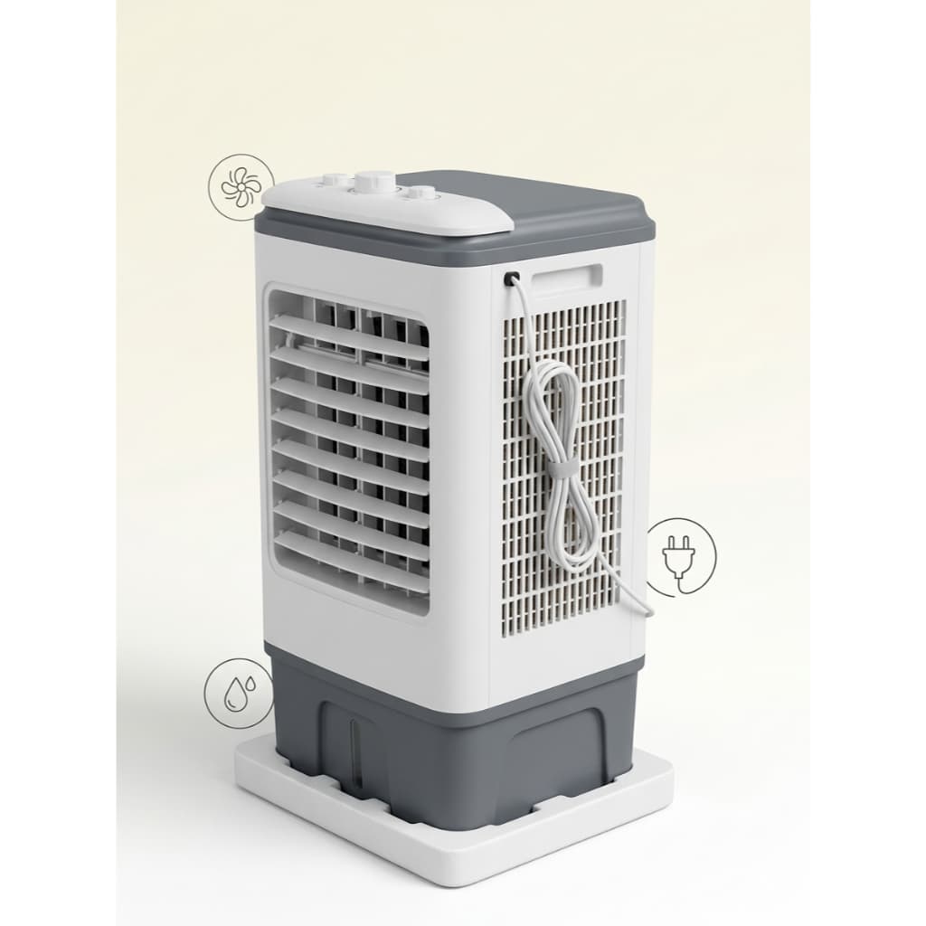 Climatizador de Ar Portátil Sumay 17L Ventilador Umidificador 3 Velocidades com Rodinhas – Ideal para Casa e Escritório