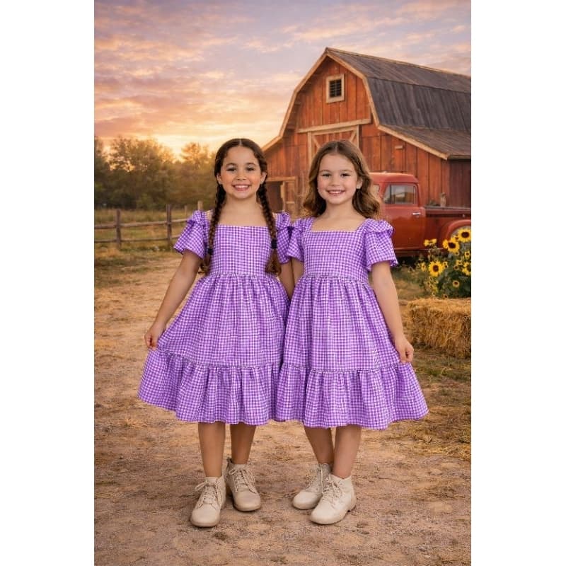 vestido infantil criança xadrez estampa atemporais