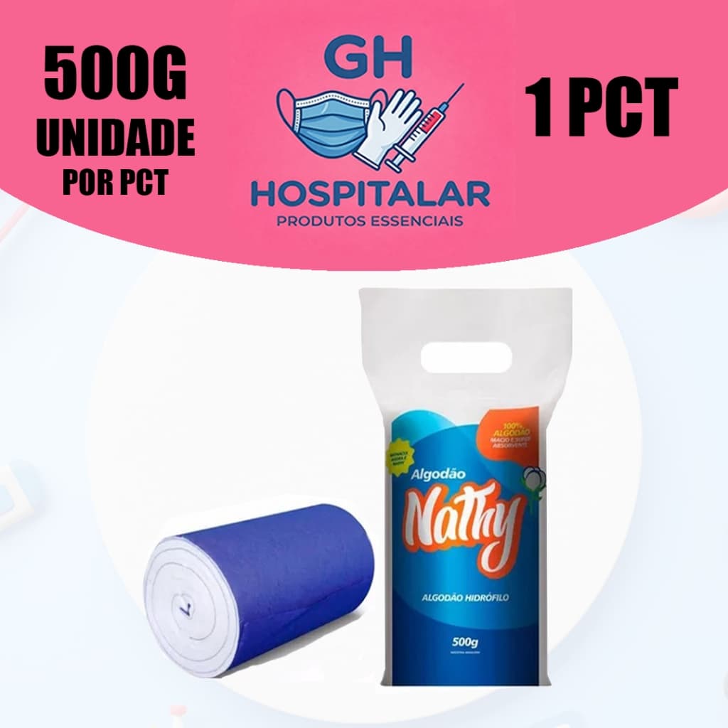 Algodão Hidrófilo em Rolo 500g - Nathy