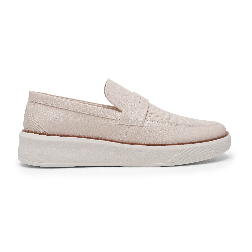 Sapato Social Masculino Loafer Casual Estiloso Confortável Off White Lançamento