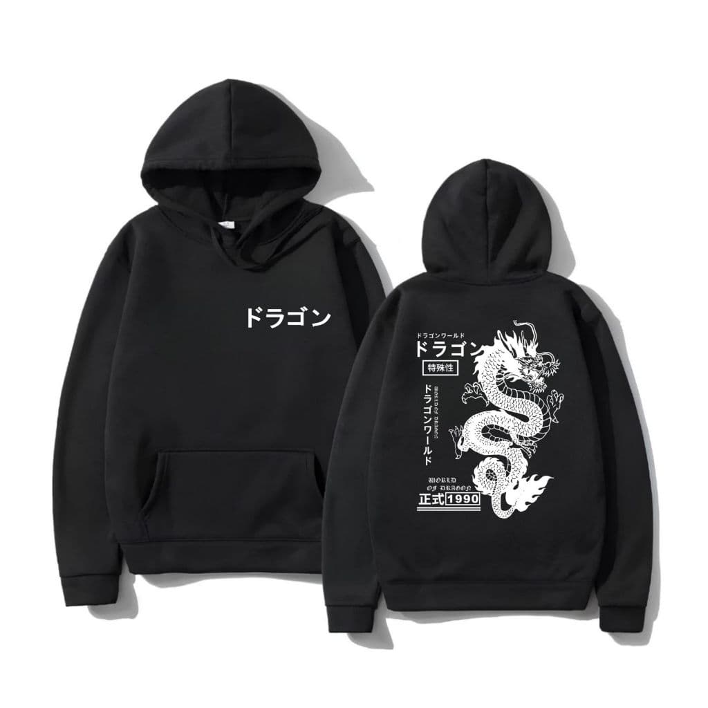 Blusa Moletom Canguru Dragão Chinês Bolso Frontal Com Capuz Unissex Flanelado Promoção Inverno