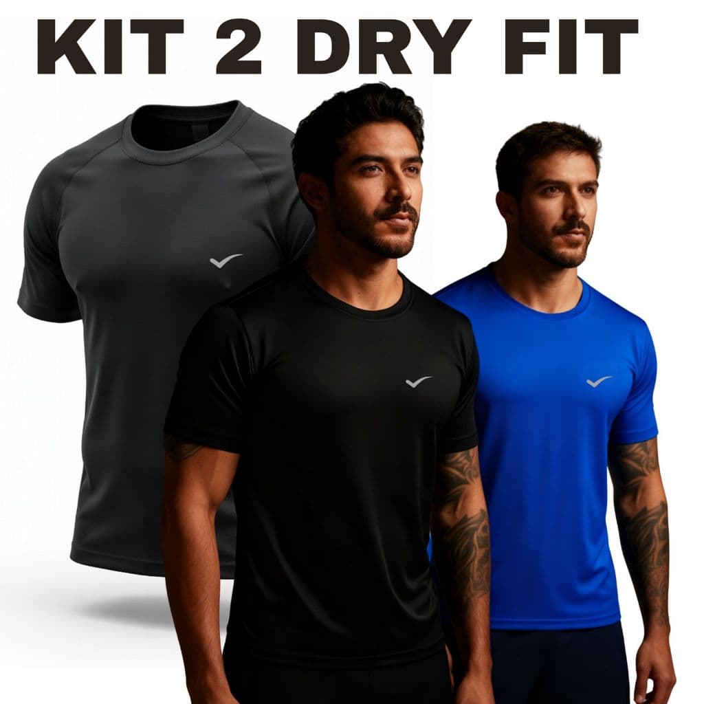 Kit 2 Camisetas Dry Fit Masculina Academia - Corrida -Casual- Esportes- Confortável