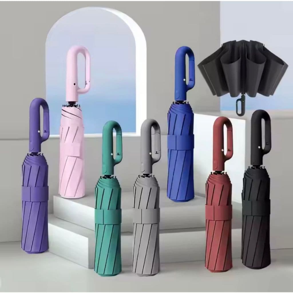 Guarda-Chuva Dobrável Automático Anel de Fivela Proteção Solar UV Blackout Reforçado ENVIO IMEDIATO