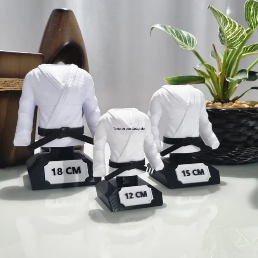 Troféu kimono Jiu-Jitsu/Karatê/Judô Personalizado 18cm