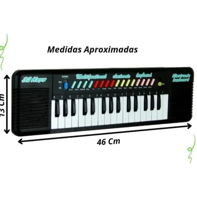 Teclado Infantil Eletrônico com Microfone Incluso para Crianças