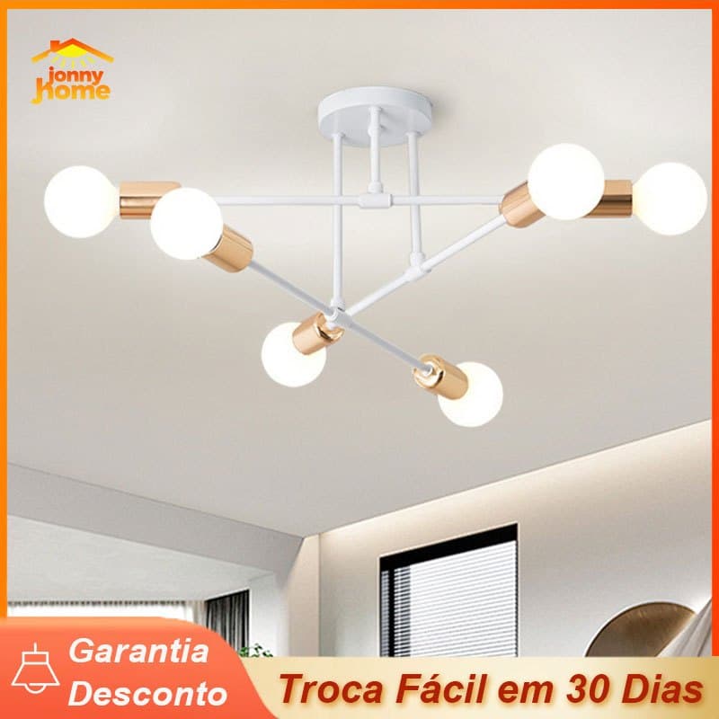 Lustre Teto Pendente Moderno 6 Lâmpadas Para Sala De Jantar Quarto Iluminação Decorativa