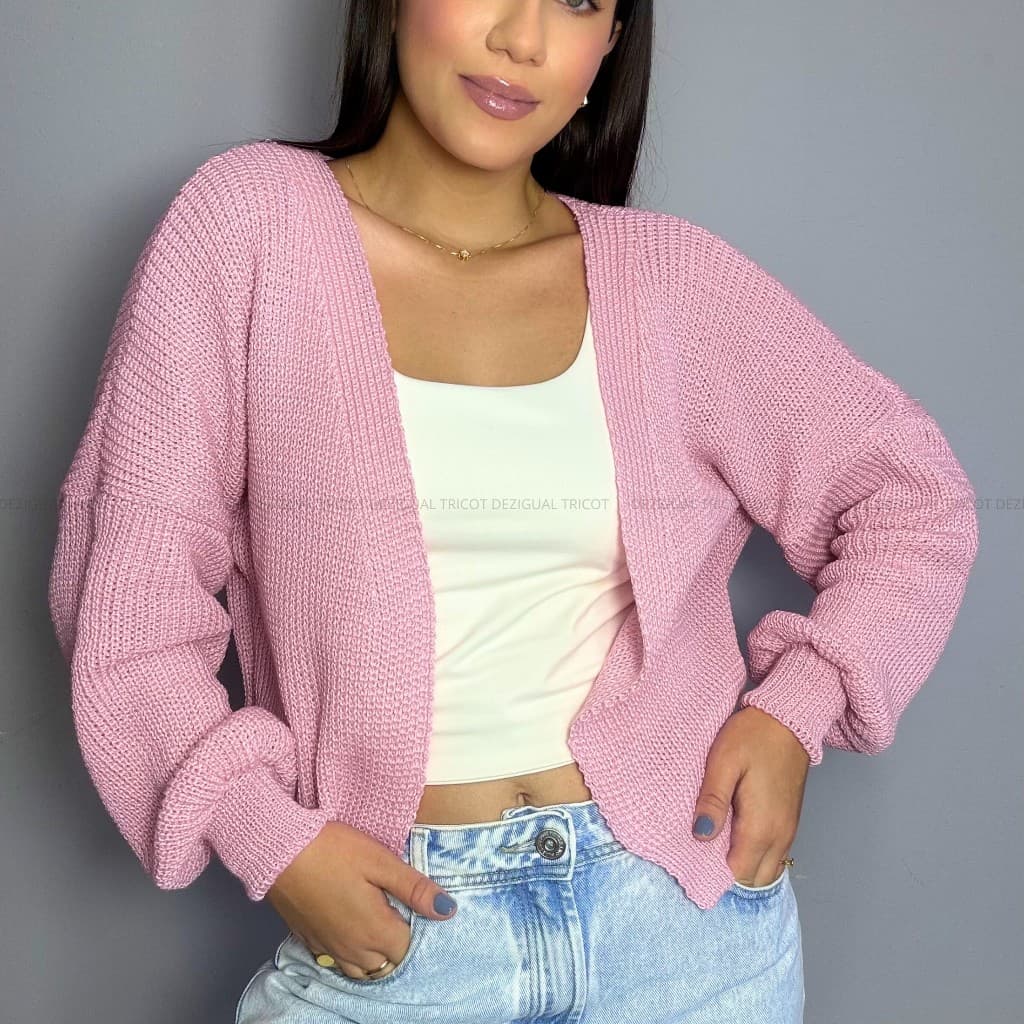 Cardigan Feminino Tricot Elegante Curto Casaco De Lã Inverno Europeu