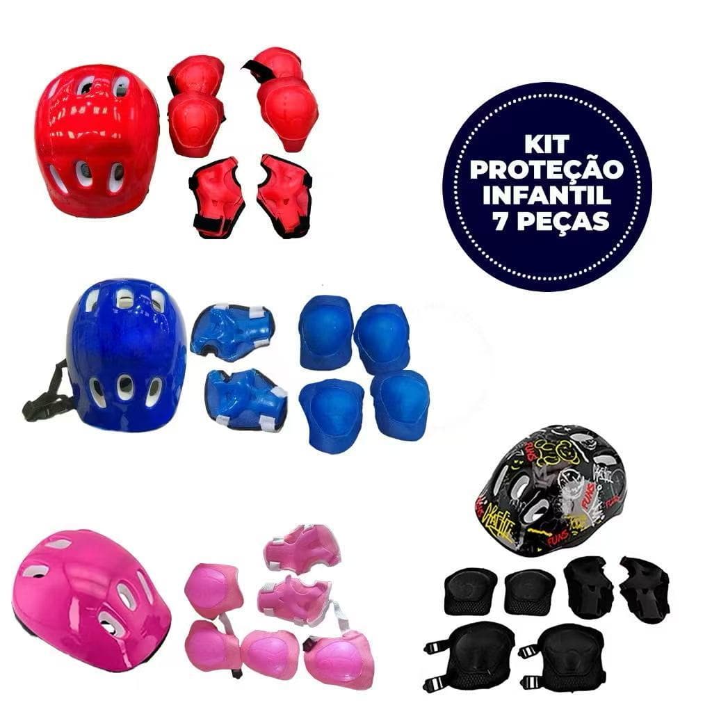 Capacete De Patins Criança serviu Ate 8 Anos Kit De Proteção Infantil Para Patinete e Skate +Promoção