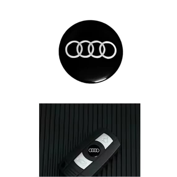 Emblema logotipo para chave canivete  todos  AUDI a3 a4 a5 a6 c7 c6 a5 q5 q7 a7 q3 tt 14 mm diãmetro com adesivo  3M
