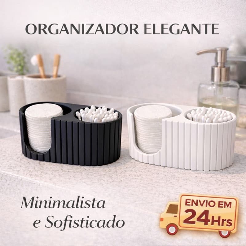 Organizador de Algodão e Cotonete para Banheiro – Porta Algodão e Hastes