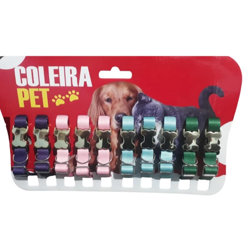 Coleira para Cachorro de pequeno porte Cores a escolher FITAS SUPER PREMIUM EM POLIESTER (Pronta Entrega)Kit 10 unudades