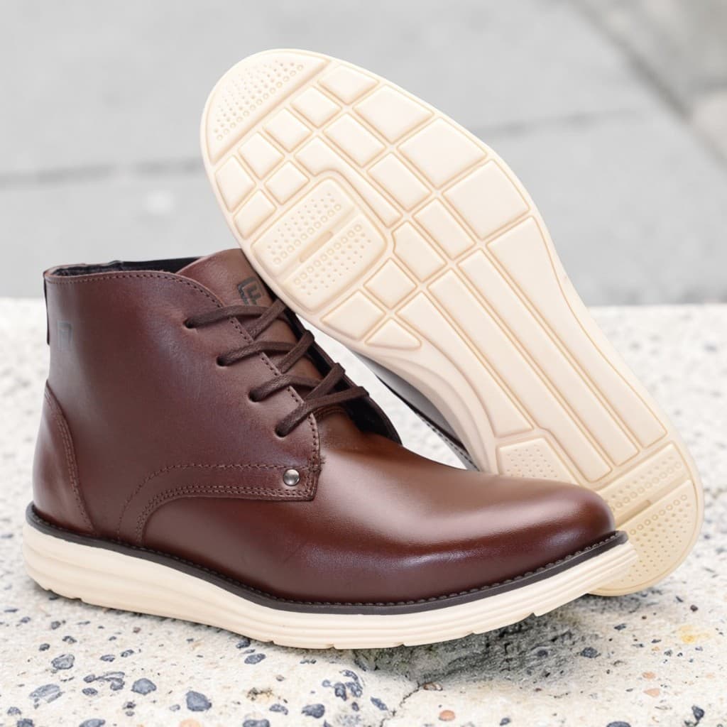 Coturno Masculino Bota Com Cadarço Botina Moderna Trabalho Antiderrapante Leve Casual