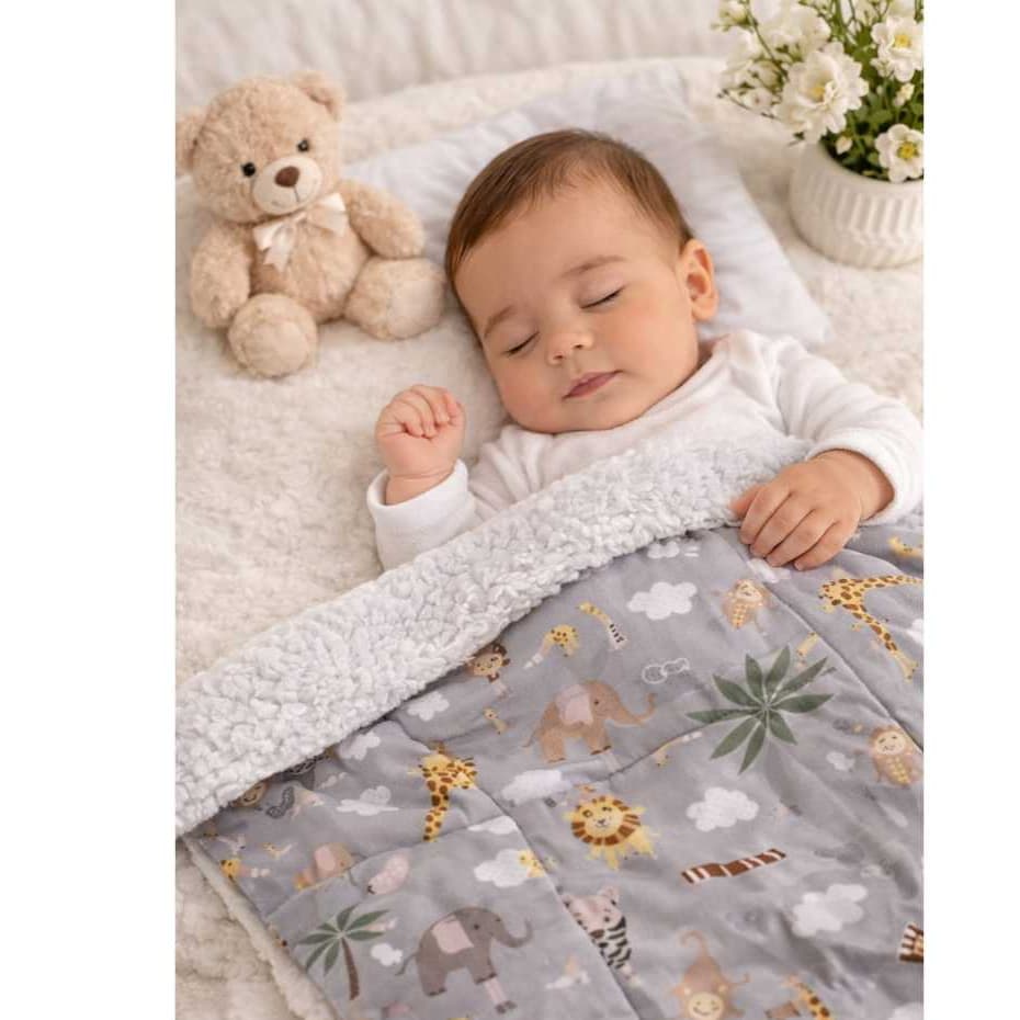Coberdrom Edredom infantil para berço bebe sherpa estampado algodão cobertor menino menina