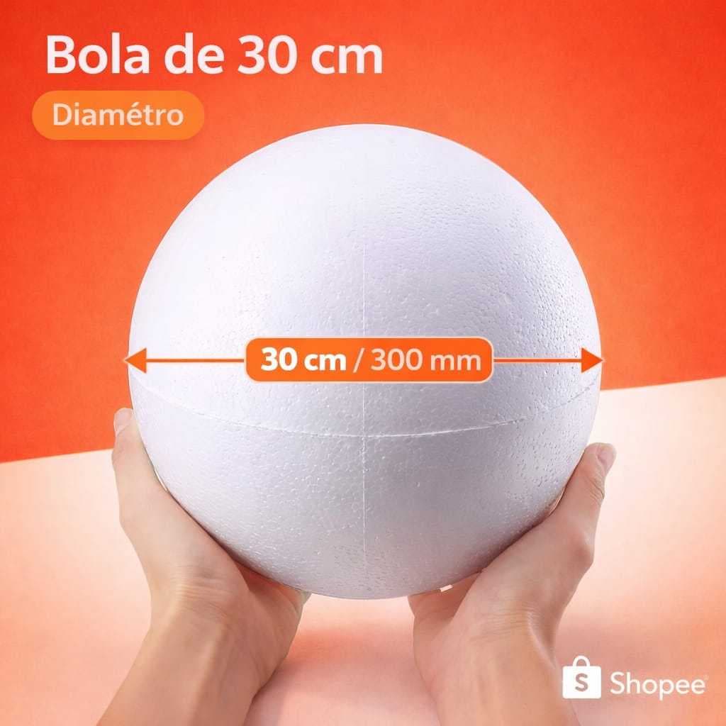 Bola de Isopor Oca 300mm (30cm) Grande para Artesanato Decoração Festas Maquete