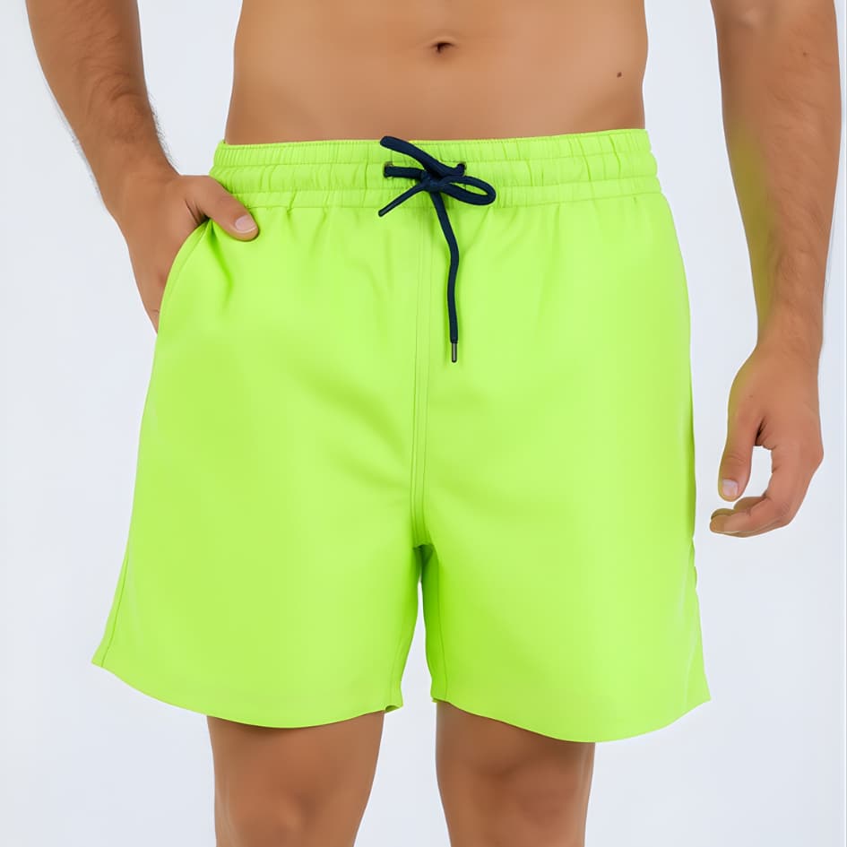 Short Masculino Tactel Grosso Bolsos Praia Piscina Verão Bermuda Banho Masculina Férias Copa Neon