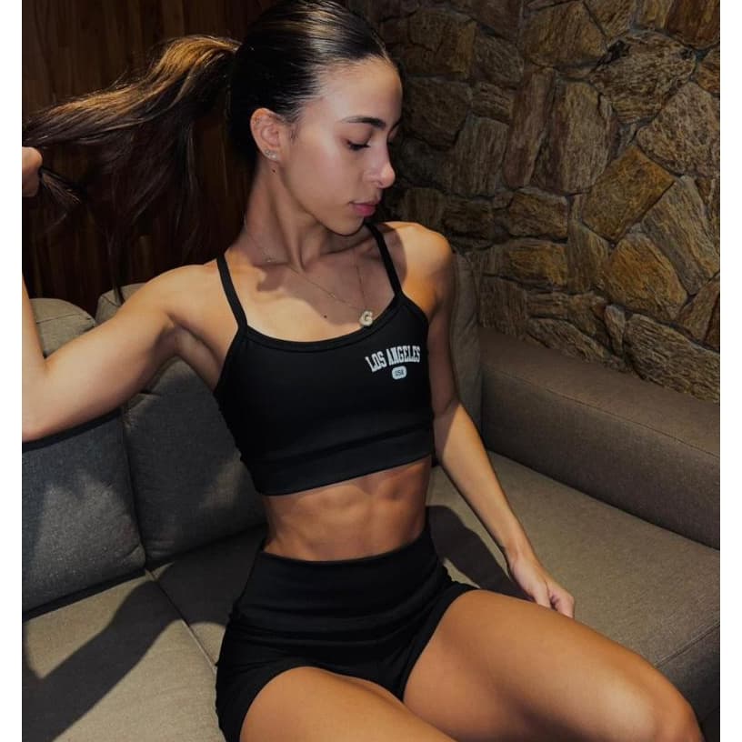 Conjunto Feminino Los Angeles Short e Top Academia Kit Fitness