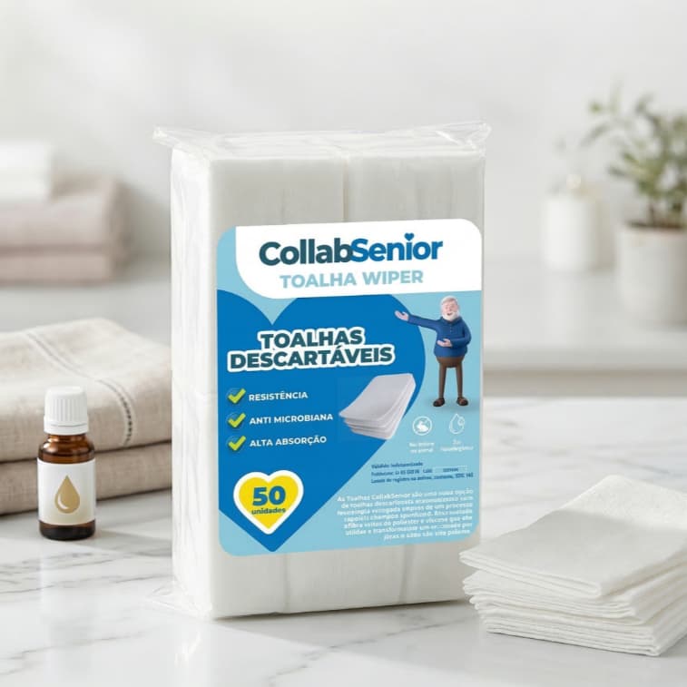 Toalha Wiper Descartável Premium 30x40cm CollabSenior Alta Absorção - 50un