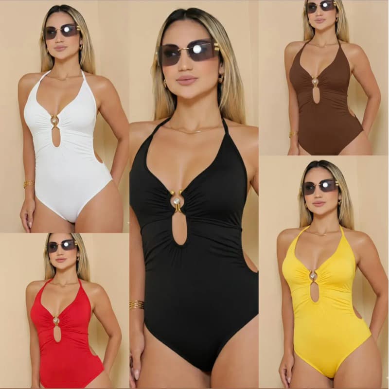 Maiô Feminino Ajustável - Estilo Moderno e Confortável com Alças Finas e Recorte Frontal