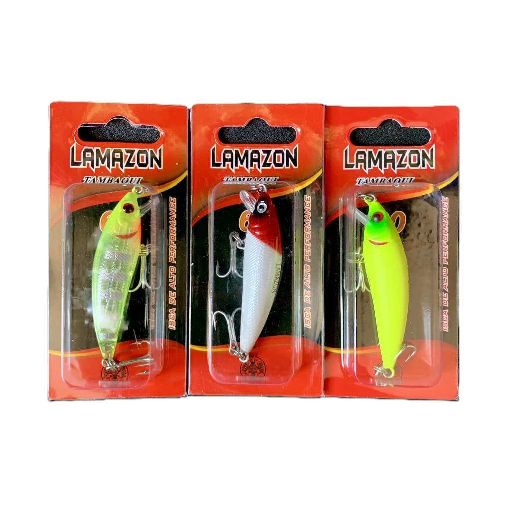 Kit 3 Isca Artificial Meia Água 6cm 5,8gr Estilo Inna 60 Tambaqui 60 Pronta Entrega