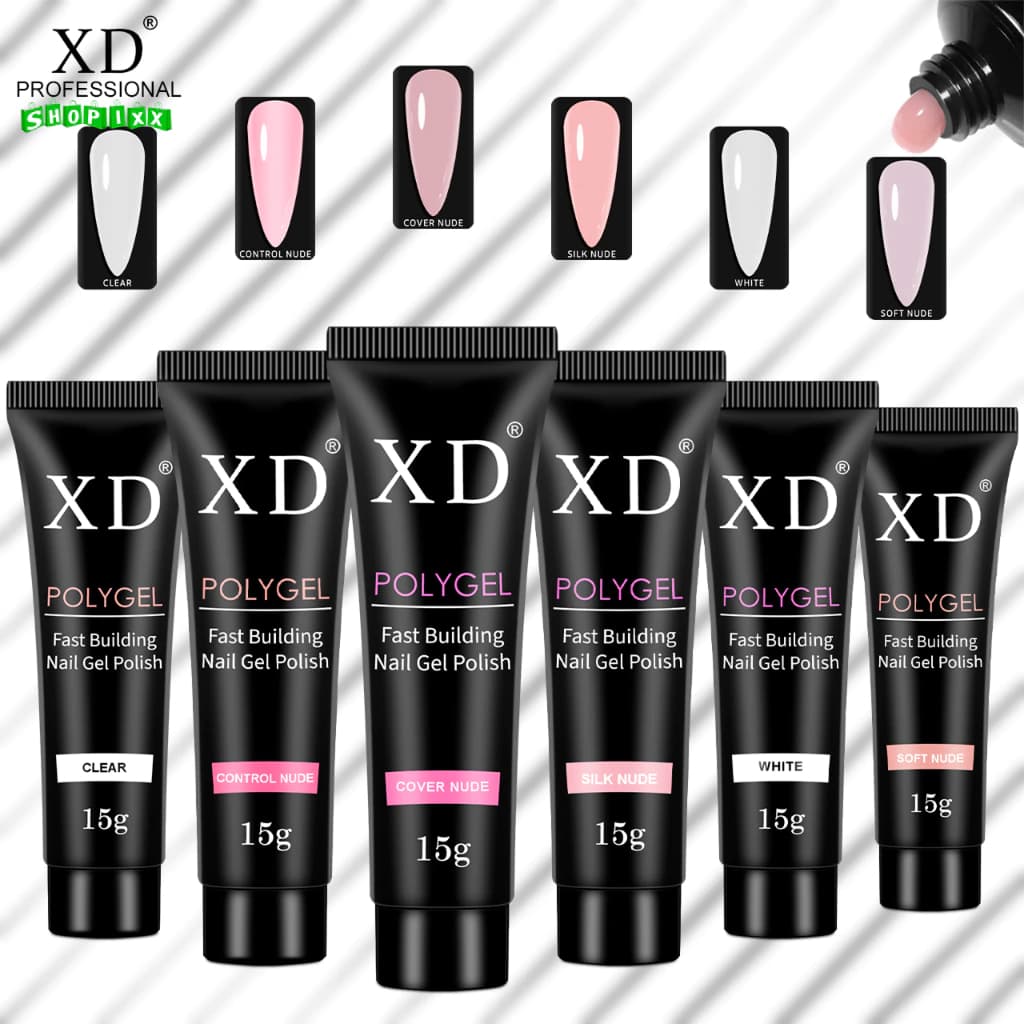 5, 4, 3, 2, e 1 Polygel XD ou Sioux LED UV Profissional 15g F1 Alongamento Poligel Unhas de Gel