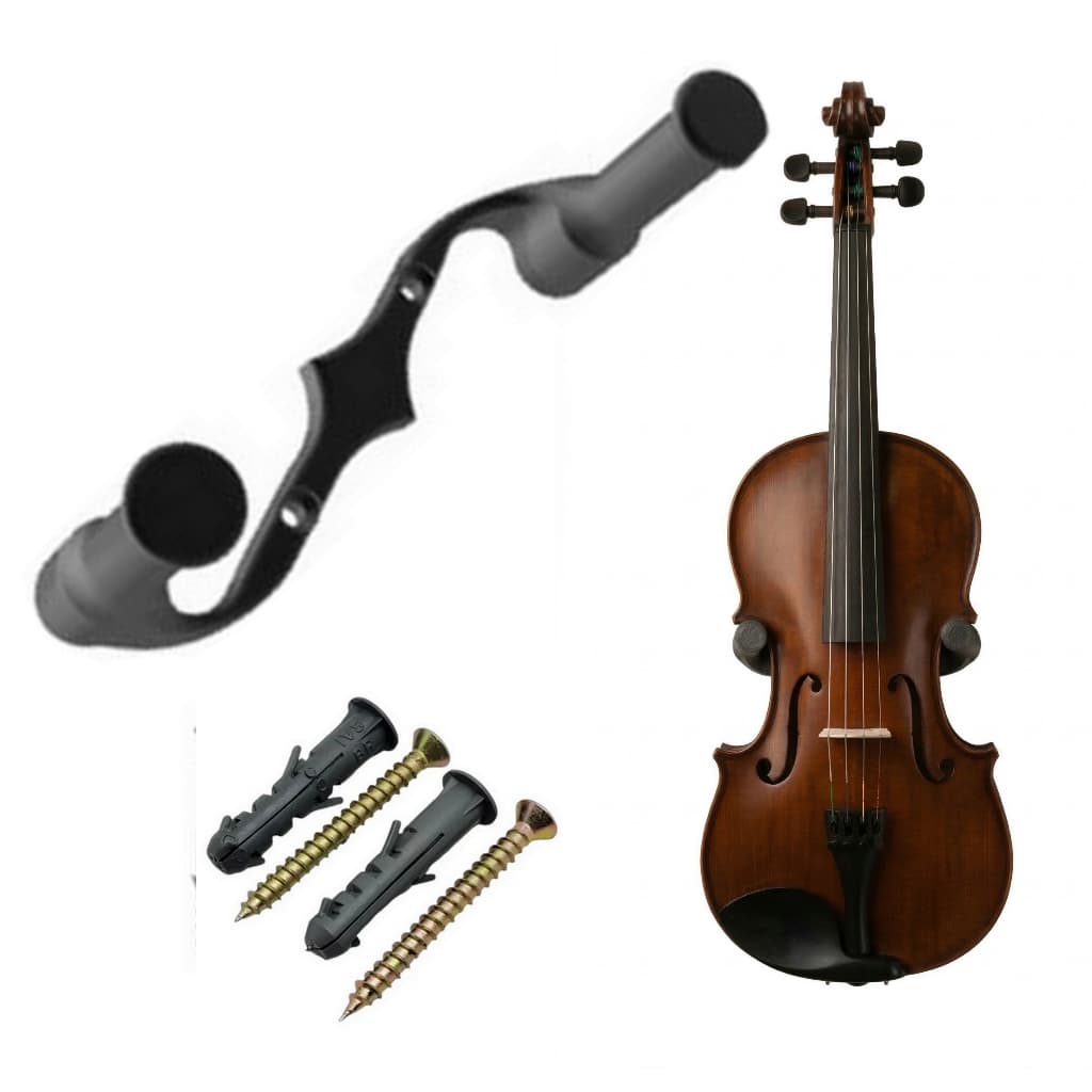 Suporte De Parede Para Violino Horizontal/Vertical Grip de Corpo Reforçado + Kit Instalação (Parafusos e Buchas)