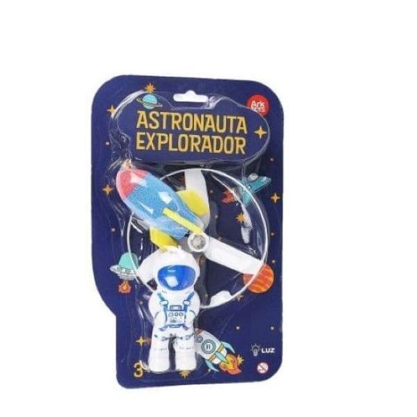 🚀 Lança Disco Astronauta com Luz LED (18cm) ✨