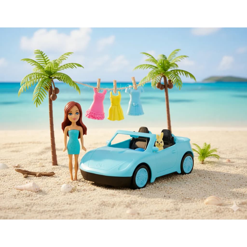 Boneca Pocket Com Carro Vestidos E Pet Perfumada Crianças