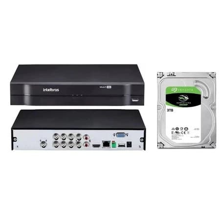 Dvr gravador INTELBRAS 8 canais Full hd + hd 3TB