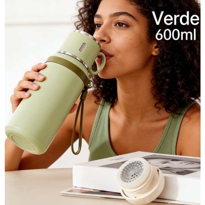 Copo Térmico Portátil de Grande Capacidade | Dupla Finalidade com 5 Cores Disponíveis