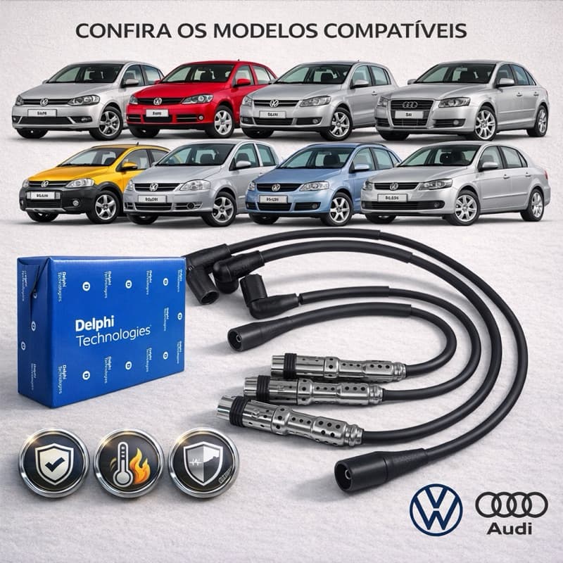 Cabo Vela Ignição Delphi Audi A3 Vw Gol Golf Fox Polo Voyage