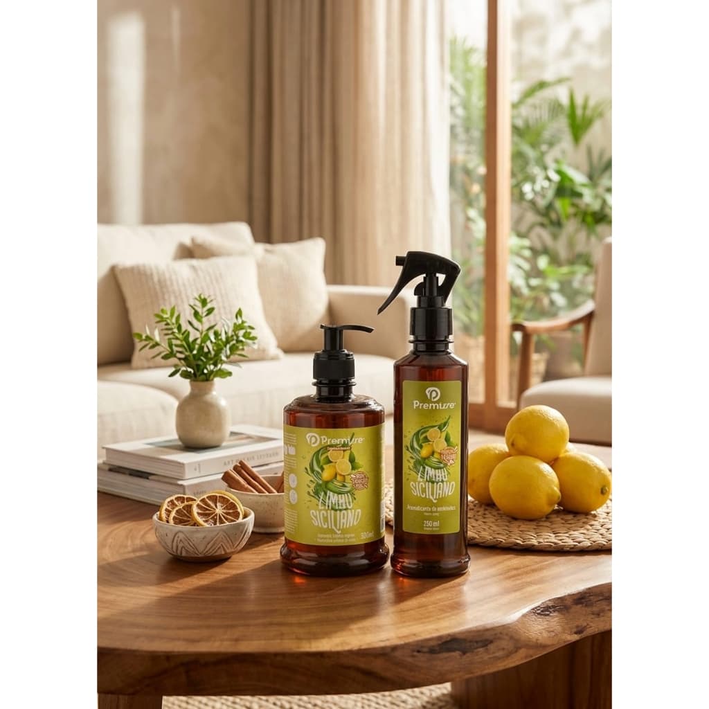 Kit Sabonete e Odorizador Aromatizante de Ambiente Splay Limão Siciliano