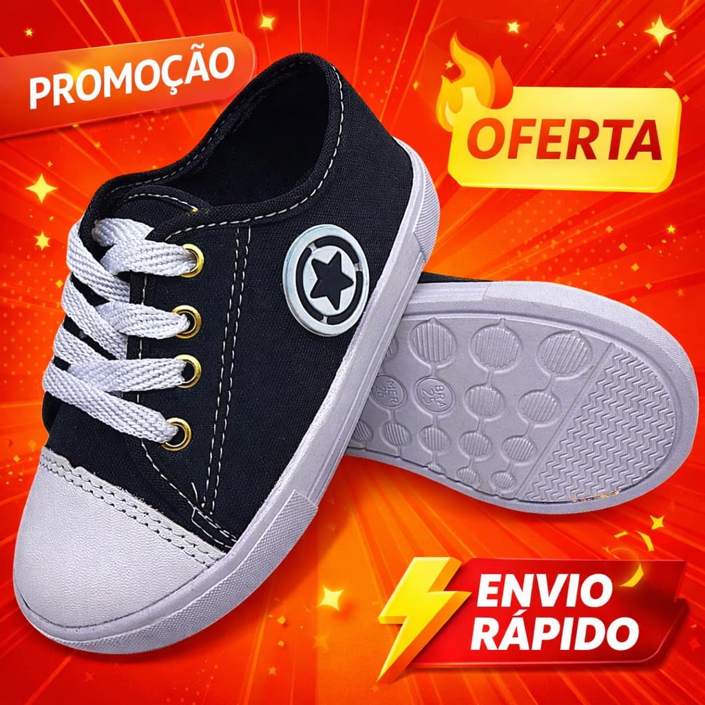 Tênis Infantil All Cano Baixo Moda Escola passeio Menino Menina confortavel Star Promoção