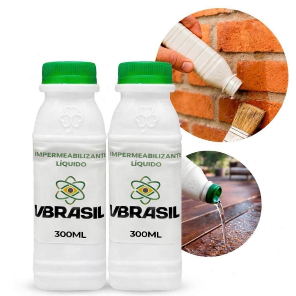 Kit 2 Impermeabilizante VBrasil Líquido 300ml Multiuso Proteção Completa Tecidos e Concreto