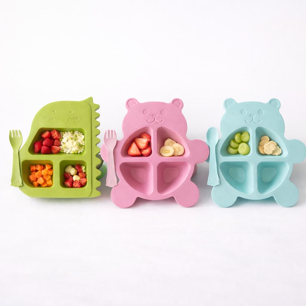 Kit Prato Infantil com 2 Talheres Bambu Baby | Leve, Seguro e Divertido – Lyor
