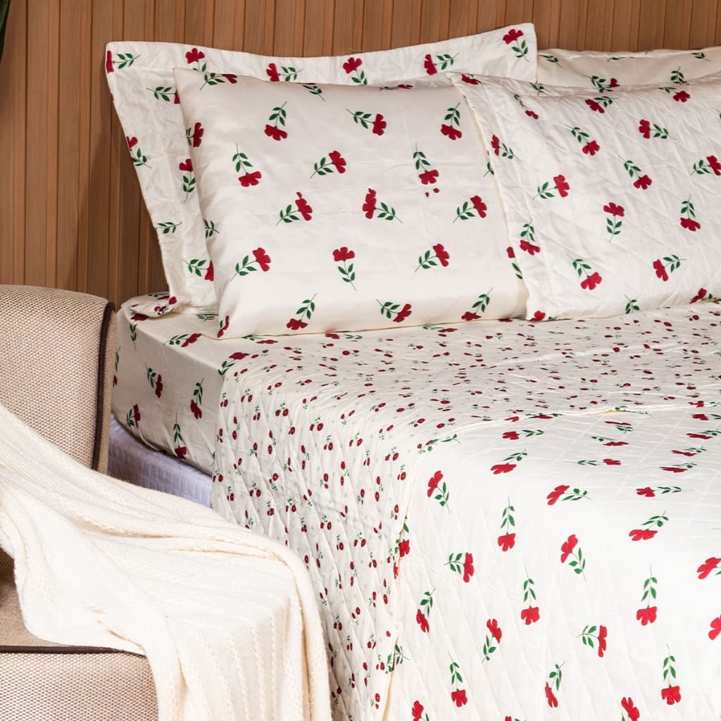Jogo de Lençol Casal Queen Basic Estampado - 03 Pçs Com Elástico